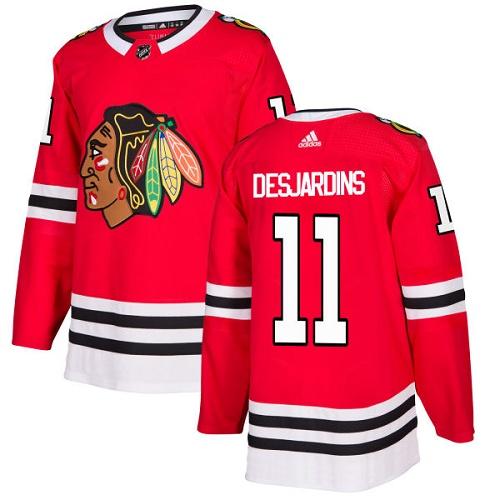Adidas Men Chicago Blackhawks #11 Andrew Desjardins Red Home Authentic Stitched NHL Jersey->chicago blackhawks->NHL Jersey